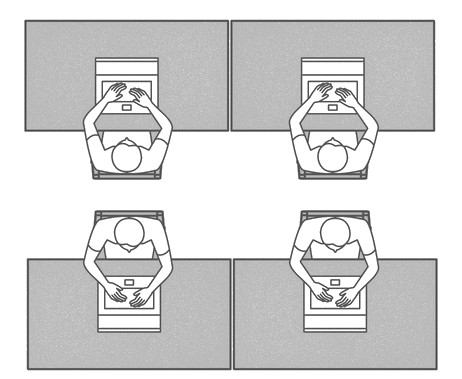 デスク背面式