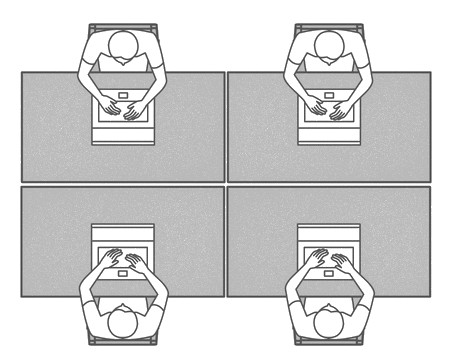 デスク対向式