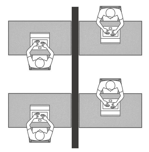 デスク左右対向式